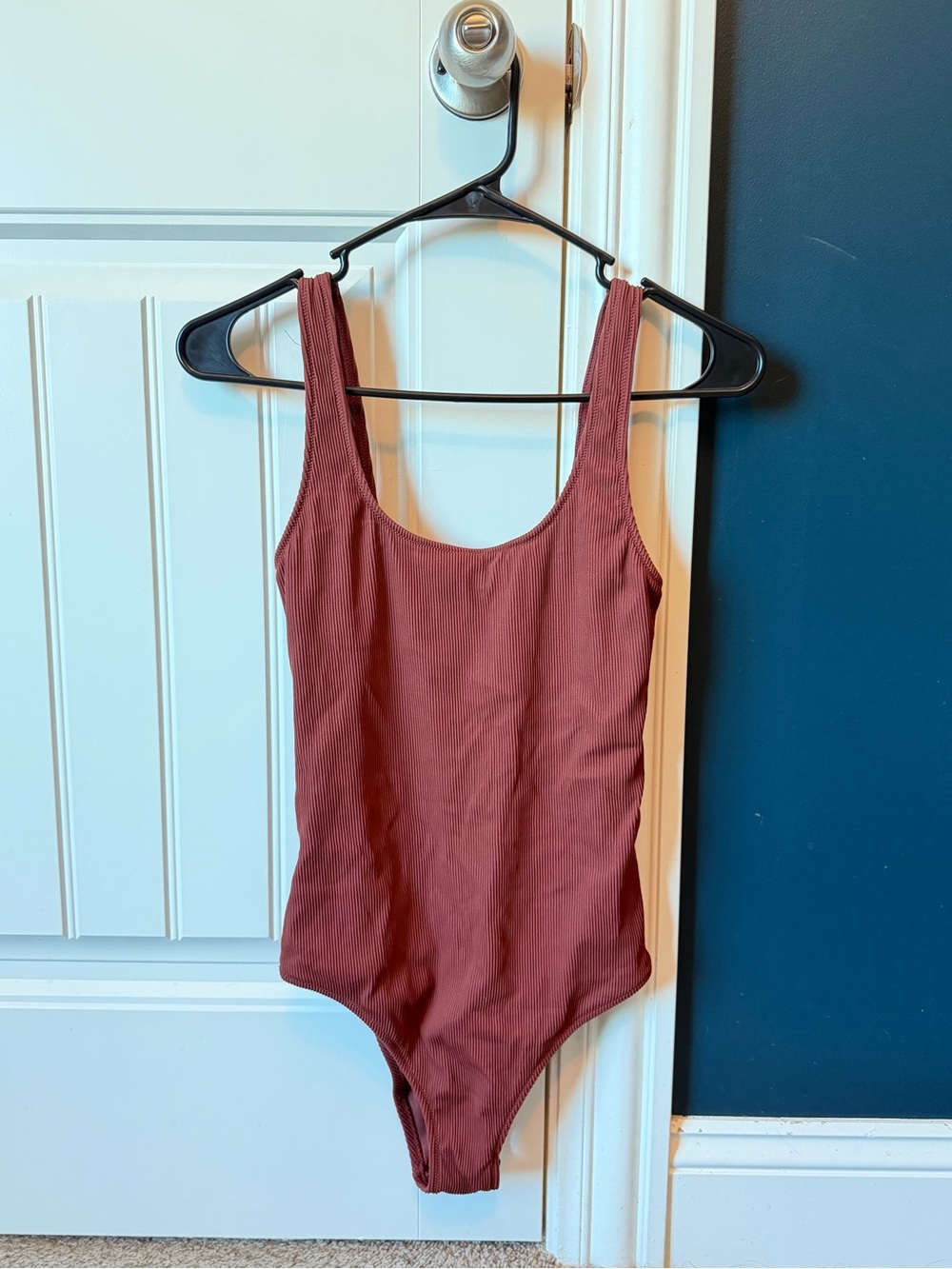 aerie Ribbed Scoop One-Piece Swimsuit - Maroon